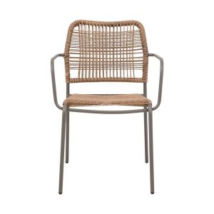 Garden chair Leana in brown color, 56x59x80cm