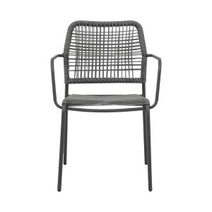 Garden chair Leana in gray color, 56x59x80cm