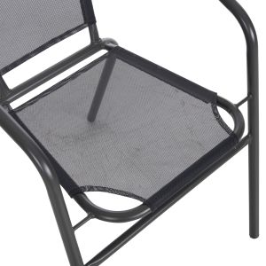 Garden chair Ledan Hm5977,01 metal and textile in gray 55x58x72hcm