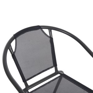Garden chair Ledan Hm5977,01 metal and textile in gray 55x58x72hcm