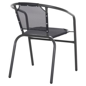 Garden chair Ledan Hm5977,01 metal and textile in gray 55x58x72hcm