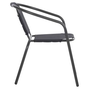 Garden chair Ledan Hm5977,01 metal and textile in gray 55x58x72hcm