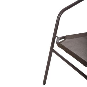 Garden chair Ledan Hm5977,02 metal and textile in brown 55x58x72hcm