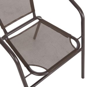Garden chair Ledan Hm5977,02 metal and textile in brown 55x58x72hcm