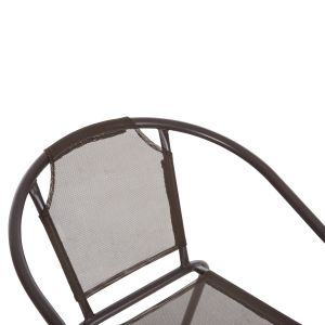 Garden chair Ledan Hm5977,02 metal and textile in brown 55x58x72hcm