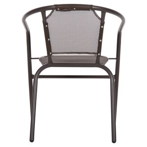 Garden chair Ledan Hm5977,02 metal and textile in brown 55x58x72hcm