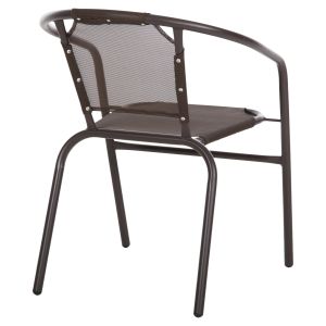 Garden chair Ledan Hm5977,02 metal and textile in brown 55x58x72hcm