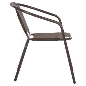 Garden chair Ledan Hm5977,02 metal and textile in brown 55x58x72hcm