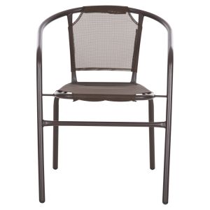 Garden chair Ledan Hm5977,02 metal and textile in brown 55x58x72hcm