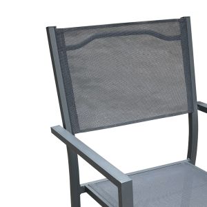 Garden chair Moly made of aluminum and textile in anthracite color 56.5x61x87.5cm