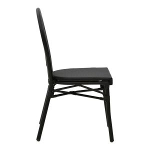 Garden chair Nacia made of black Textilene and black aluminum 45x59x85cm