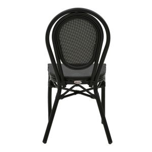 Garden chair Nacia made of black Textilene and black aluminum 45x59x85cm
