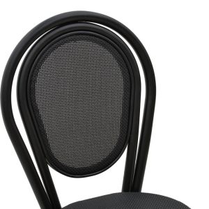 Garden chair Nacia made of black Textilene and black aluminum 45x59x85cm