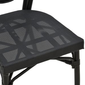 Garden chair Nacia made of black Textilene and black aluminum 45x59x85cm