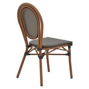 Garden chair Nacia gray Textilene seat and dark brown aluminum frame 45x59x85cm