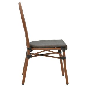 Garden chair Nacia gray Textilene seat and dark brown aluminum frame 45x59x85cm
