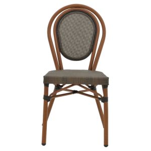 Garden chair Nacia gray Textilene seat and dark brown aluminum frame 45x59x85cm