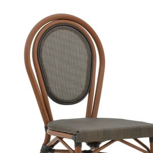 Garden chair Nacia gray Textilene seat and dark brown aluminum frame 45x59x85cm