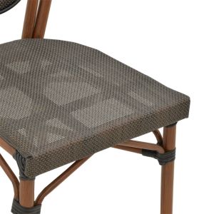 Garden chair Nacia gray Textilene seat and dark brown aluminum frame 45x59x85cm