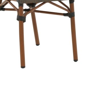 Garden chair Nacia gray Textilene seat and dark brown aluminum frame 45x59x85cm
