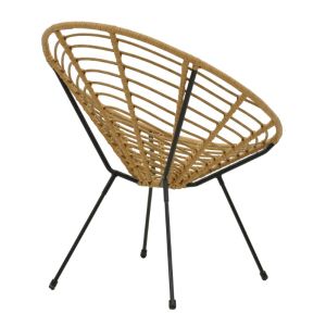 Garden chair Naoki artificial Pe rattan and black metal legs 78x74x84cm