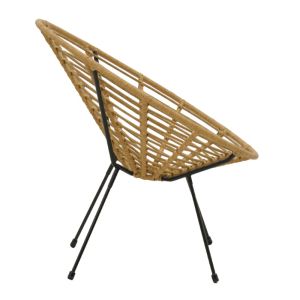 Garden chair Naoki artificial Pe rattan and black metal legs 78x74x84cm