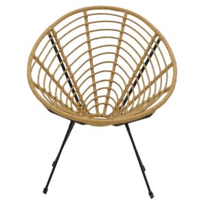 Garden chair Naoki artificial Pe rattan and black metal legs 78x74x84cm