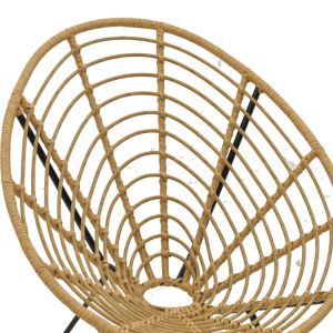 Garden chair Naoki artificial Pe rattan and black metal legs 78x74x84cm