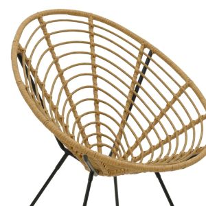 Garden chair Naoki artificial Pe rattan and black metal legs 78x74x84cm
