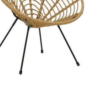 Garden chair Naoki artificial Pe rattan and black metal legs 78x74x84cm