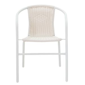 Obbi metal garden chair in white
