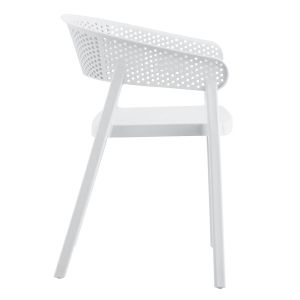 Garden chair Perfoe polypropylene in white 53.5x50.5x73hcm Hm5941.01