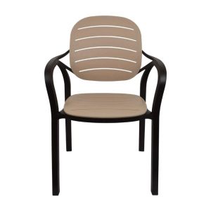Garden chair Rusty with brown base and beige seat 57.5x58x84cm