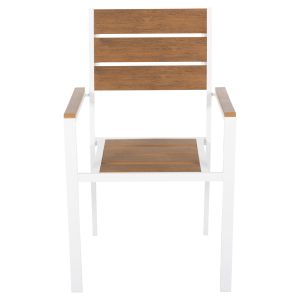 Garden chair Saga aluminum white-polywood 55x55x86hcm Hm5981,01