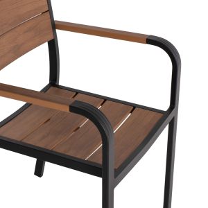 Garden chair Saga aluminum black - polywood 56x55x85.5hcm Hm5127.03