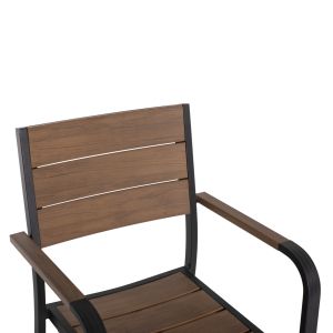 Garden chair Saga aluminum black - polywood 56x55x85.5hcm Hm5127.03