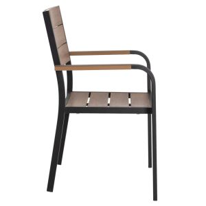 Garden chair Saga aluminum black - polywood 56x55x85.5hcm Hm5127.03
