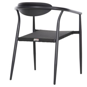 Garden chair Serly aluminum in white-black textile 56x61x74.5hcm Hm6052.02