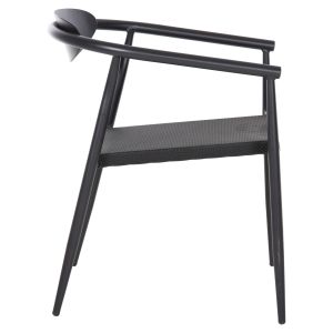 Garden chair Serly aluminum in white-black textile 56x61x74.5hcm Hm6052.02