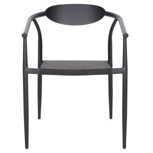 Garden chair Serly aluminum in white-black textile 56x61x74.5hcm Hm6052.02