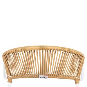 Garden chair Suki metal in white and artificial rattan 54x62x80hcm Hm6053,01