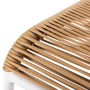 Garden chair Suki metal in white and artificial rattan 54x62x80hcm Hm6053,01