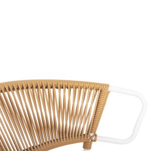 Garden chair Suki metal in white and artificial rattan 54x62x80hcm Hm6053,01