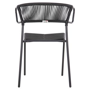Garden chair Suki metal and artificial rattan in black 54x62x80hcm Hm6053,02