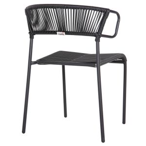 Garden chair Suki metal and artificial rattan in black 54x62x80hcm Hm6053,02