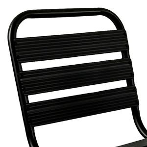 Garden chair Sussie black aluminum lightweight with black metal legs 45x62x76cm