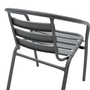 Garden chair Tade metal in dark gray color