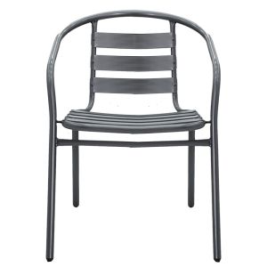 Garden chair Tade metal in dark gray color