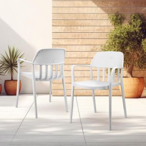 Garden chair Thelma white color 53x56x81cm