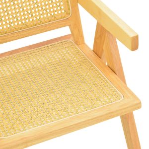 Winslow garden chair made of rubber wood and rattan in a natural shade 51x54x80 cm